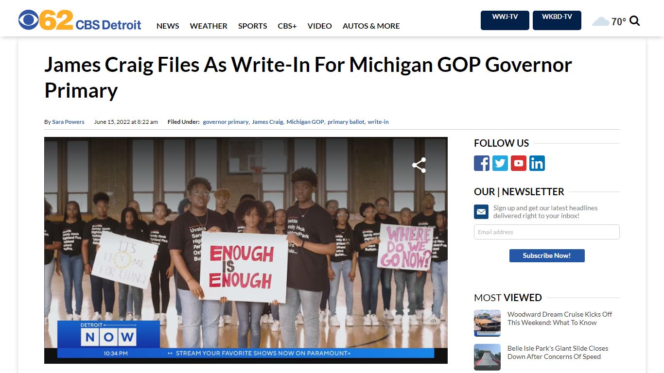 James Craig Files As Write-In For Michigan GOP Governor Primary